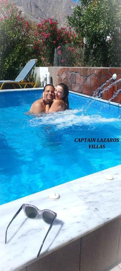 Located By The Sea One Beachfront Private Captain Lazaros Pool Villa With Loft In 750Sqm Spacious Private Plot-Jacuzzi-Sunrelax-Furnished Terace-Gazebo-Private Parking,Sleep 3 Adults And 2 Children, Just Steps From The Black Beach-Seaview Perissa  Exterior photo