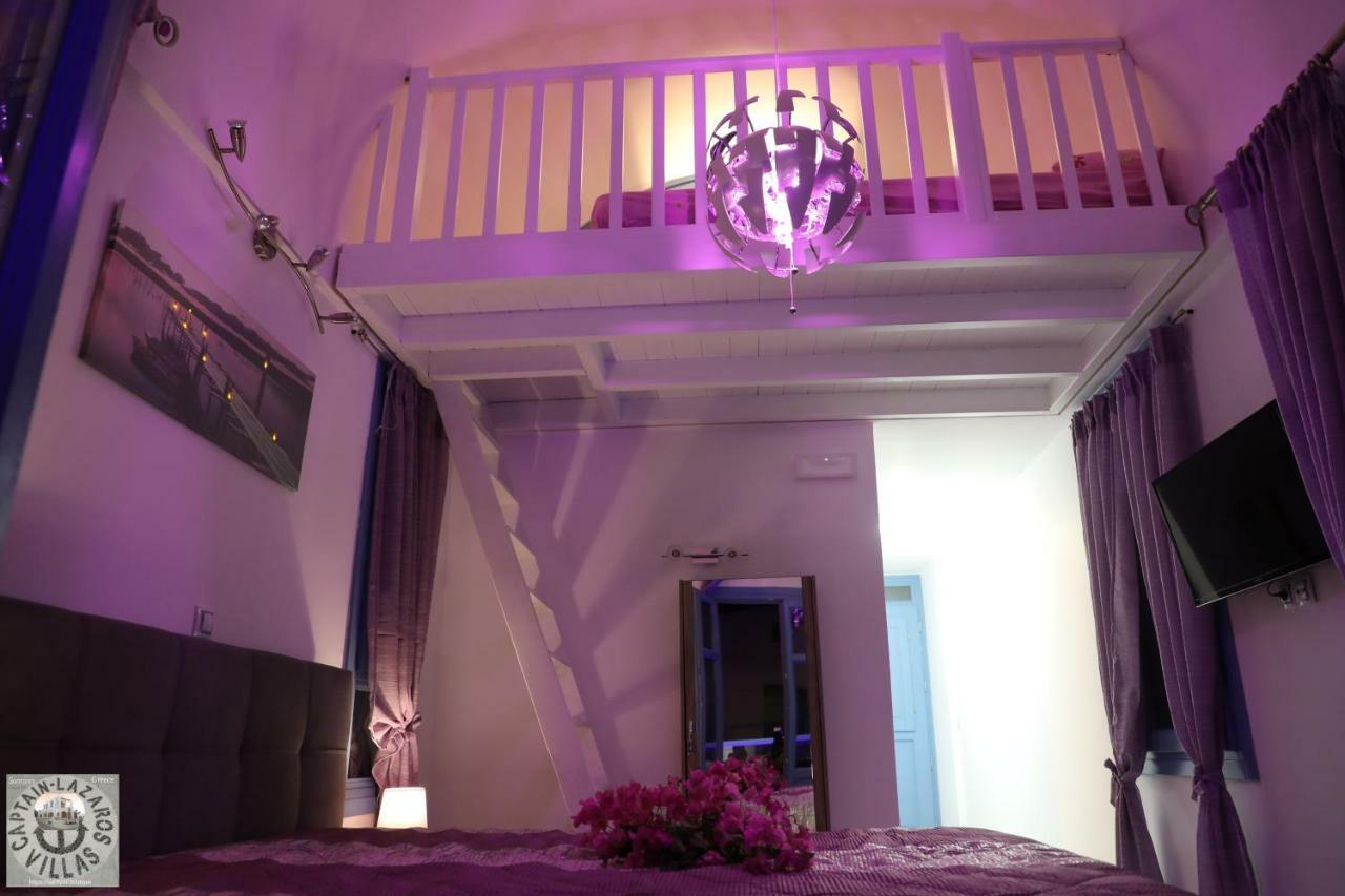 Located By The Sea One Beachfront Private Captain Lazaros Pool Villa With Loft In 750Sqm Spacious Private Plot-Jacuzzi-Sunrelax-Furnished Terace-Gazebo-Private Parking,Sleep 3 Adults And 2 Children, Just Steps From The Black Beach-Seaview Perissa  Exterior photo