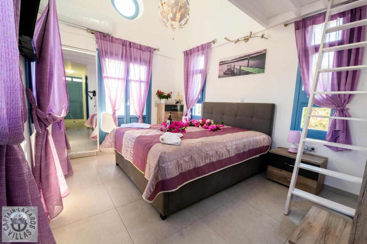 Located By The Sea One Beachfront Private Captain Lazaros Pool Villa With Loft In 750Sqm Spacious Private Plot-Jacuzzi-Sunrelax-Furnished Terace-Gazebo-Private Parking,Sleep 3 Adults And 2 Children, Just Steps From The Black Beach-Seaview Perissa  Exterior photo